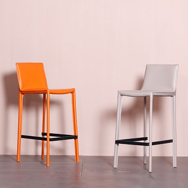 Glam Indoor Stools with Leather Legs Matte Finish Faux Leather Counter & Bar Stools