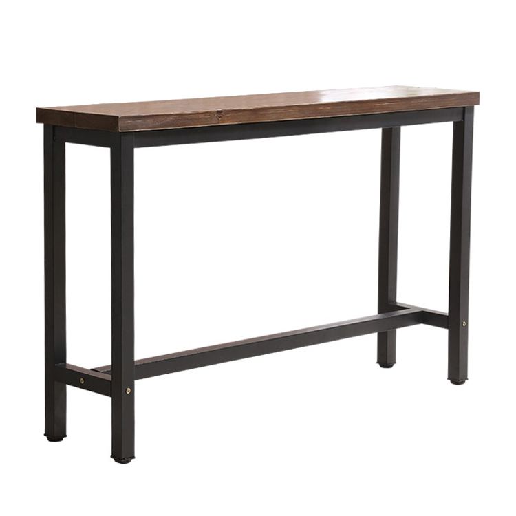 Shop Rectangle Patio Bar Table Trestle Footrest Brown Cocktail Table