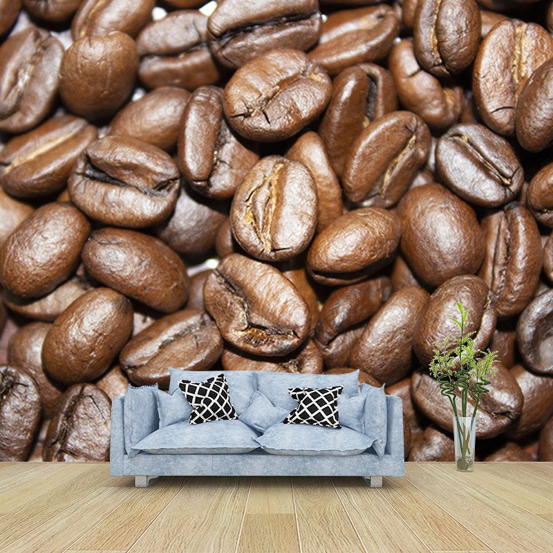 Coffee Beans Mural Wallpaper Modern Decoration for Coffe Shop, Custom Size Available
