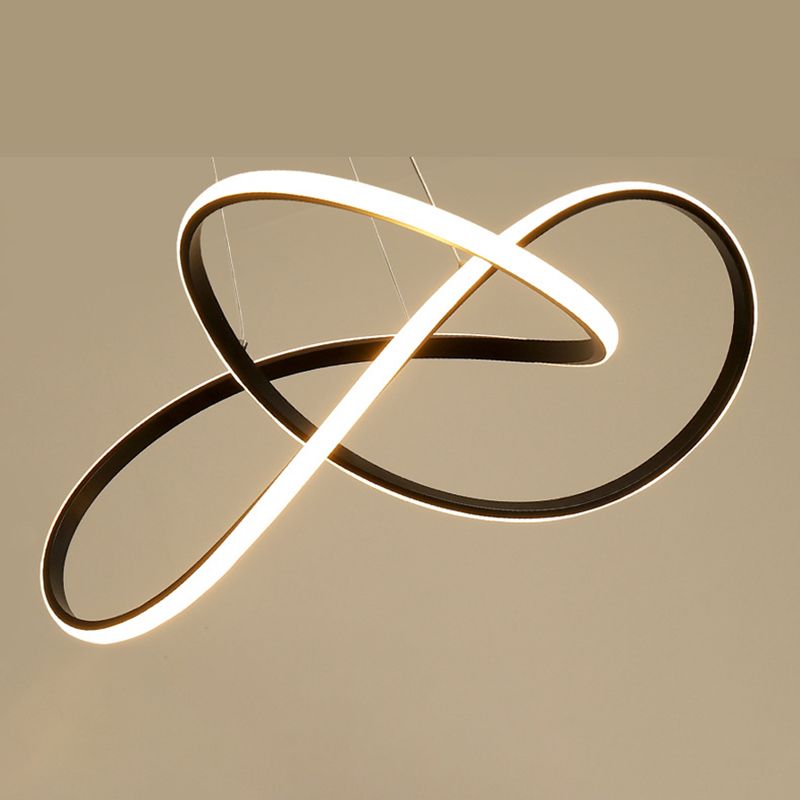 Acrílico espiral colgante lámpara de lámpara de estilo simple led lacera negra lámpara colgante