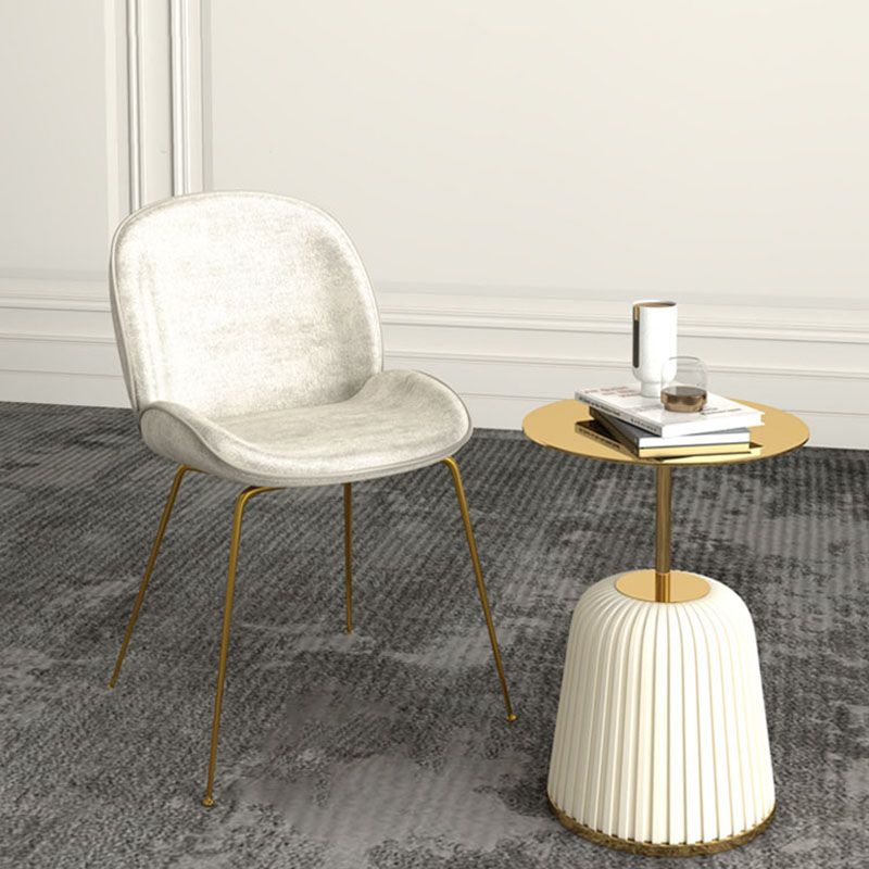 Silla lateral de comedor de tela de estilo nórdico, silla con respaldo sólido sin brazos para uso doméstico