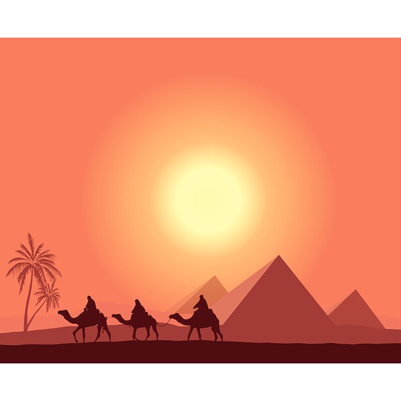 Desert Mildew Resistant Wallpaper Illustration Sleeping Room Wall Mural