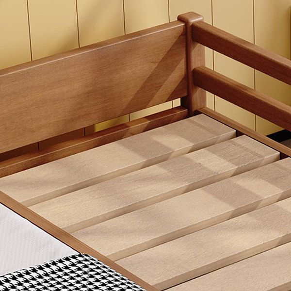 Traditional Washed Natural Baby Crib Solid Wood with Guardrail