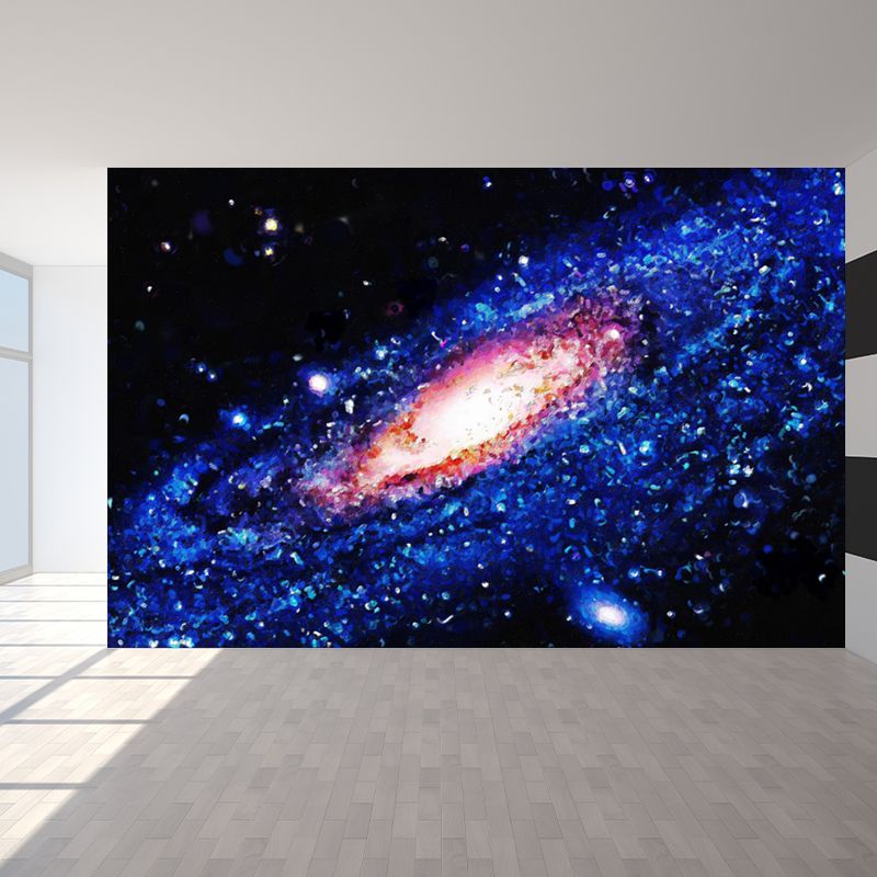 Space Milky Way Mural Wallpaper Contemporary Non-Woven Cloth Wall Art in Dark Color