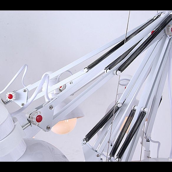 Adjustable Spider Chandelier Postmodern Metal Living Room Hanging Light with Bowl Shade