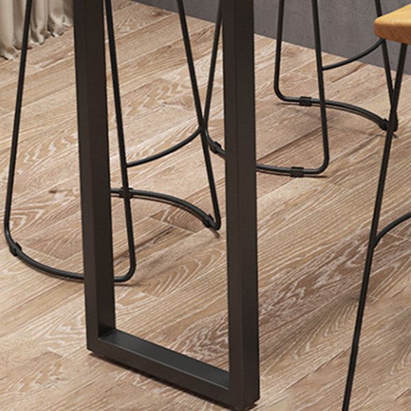 Industrial Rectangle Wooden Bar Table Set 1/4/5 Pieces Counter Table with Backless Stools