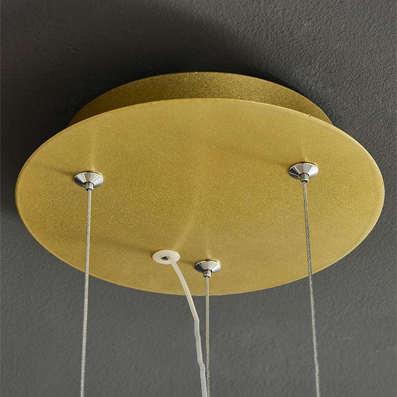 Luz de suspensión de anillo de oro de lámpara de araña de araña moderna para dormitorio de sala de estar