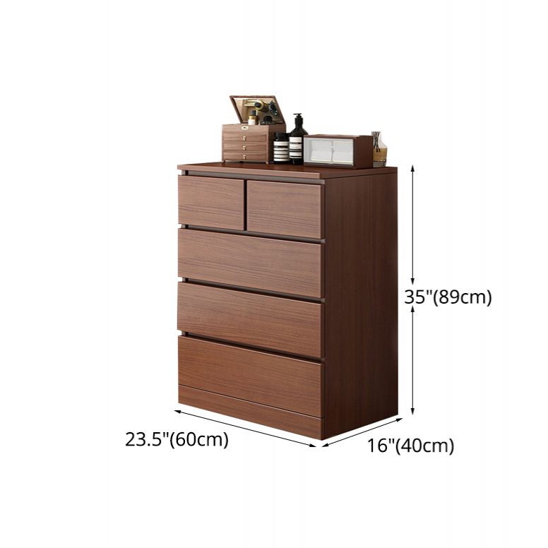 Walnut Storage Chest Modern Bedroom Storage Chest Dresser with 3 / 4 / 5 / 6 Drawers