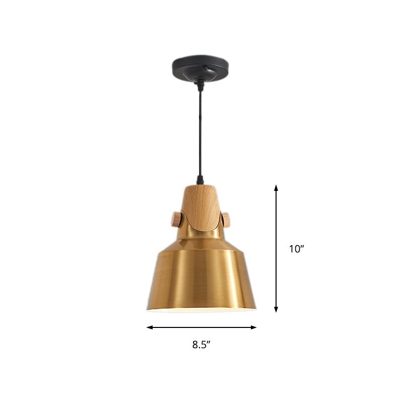 Dome Metal Pendse Lighting Modern 1 Lámpara de latón Ligero Kit para restaurante, 8.5 "/14" de ancho