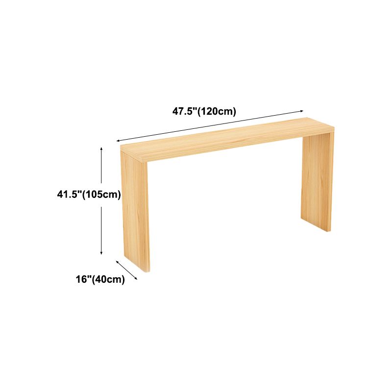 Mesa de bistro de madera natural interior rectángulo moderno de barra de cóctel de trineo