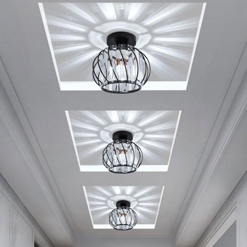 Metal Geometric Ceiling Light in Modern Luxury Style Crystal 1-Light Ceiling Fixture