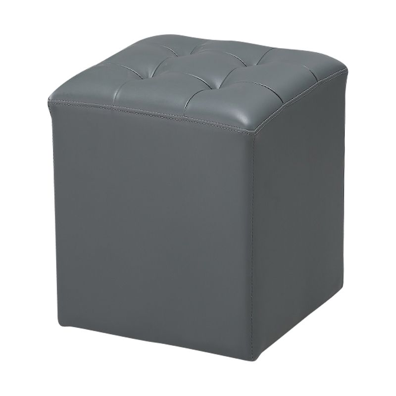 Genuine Leathe Ottoman Square Modern Water Resistant Tufted Cube Ottoman