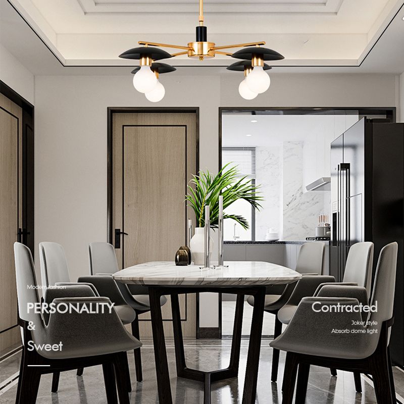 Postmodern Metal Chandelier Lighting Fixture Black-gold Chandelier Pendant Light for Sitting Room