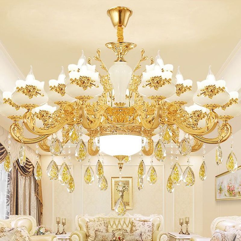 Éclair de plafond de bourgeon en verre opaque