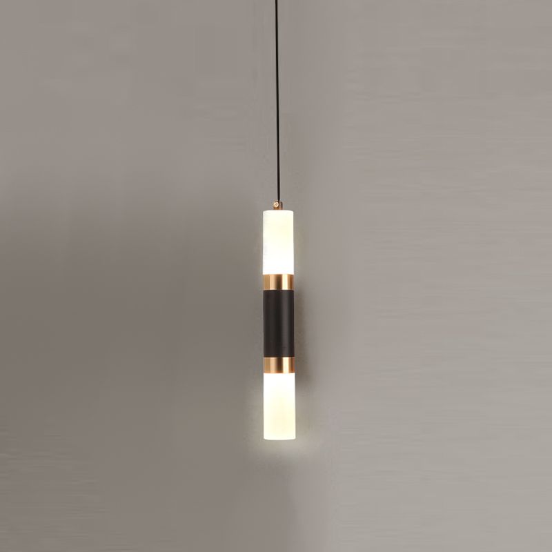 1-Light Line Hanging Pendant Modern Style Metal Hanging Lighting for Living Room