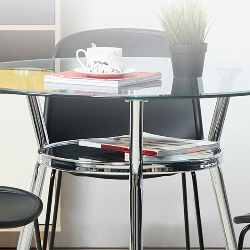 Round Glass Dining Room Collection Modern Style Tripod Base Furniture for Home