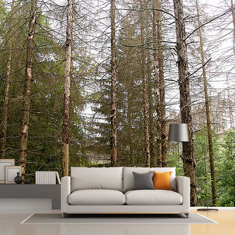 Misty Forest Scenery Water Resistant Wall Decor for Living Room Bedroom