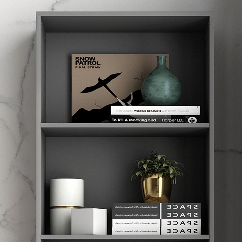 Modern Engineered Wood Bookcase Standard Closed Back Bookshelf with Drawer
