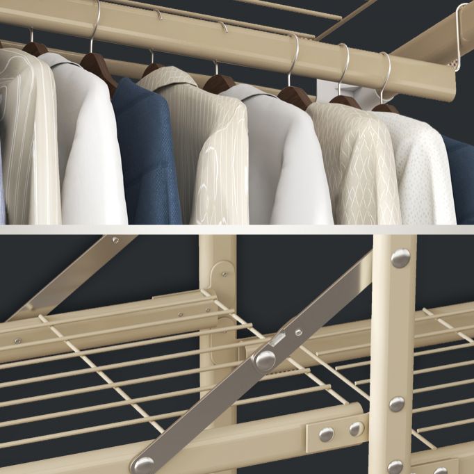 Modern Wardrobe Armoire with Legs Steel Wardrobe Cabinet with Shelves