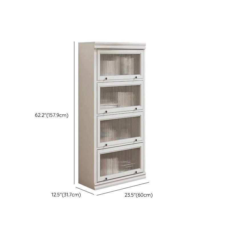 Modern Closed Back Standard Bookshelf Wooden Bookcase in White for Study Room