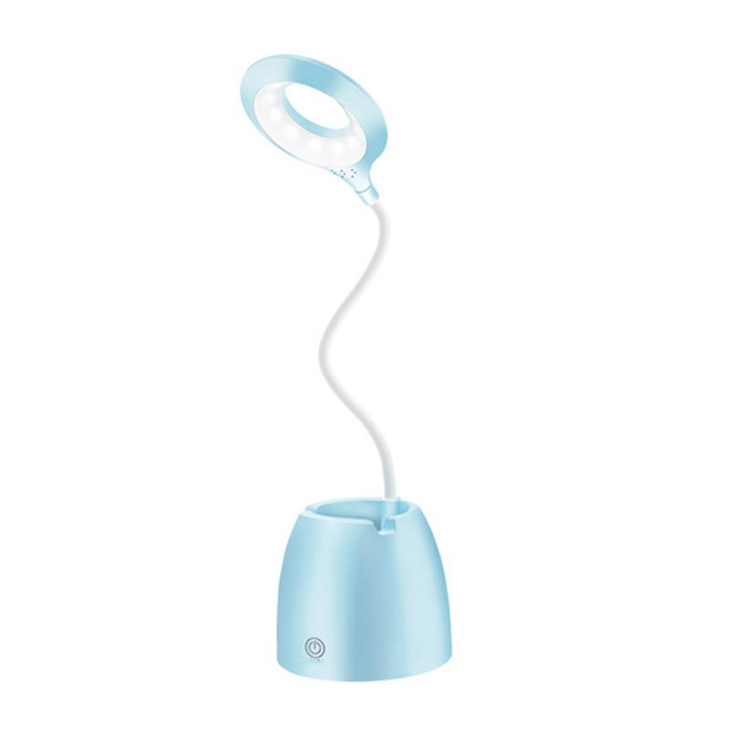 Lampada da tavolo moderna con porto USB a 1 luccio di plastica circolare luce per dormitorio