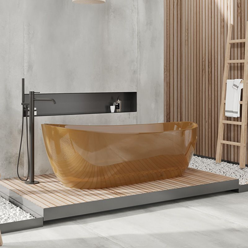 Soaking Stand Alone Bathtub Oval Antique Finish Modern Bath Tub