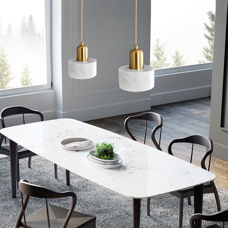 Shaded Dinning Room Pendant Lighting Fixture Stone Modern Suspension Pendant Light