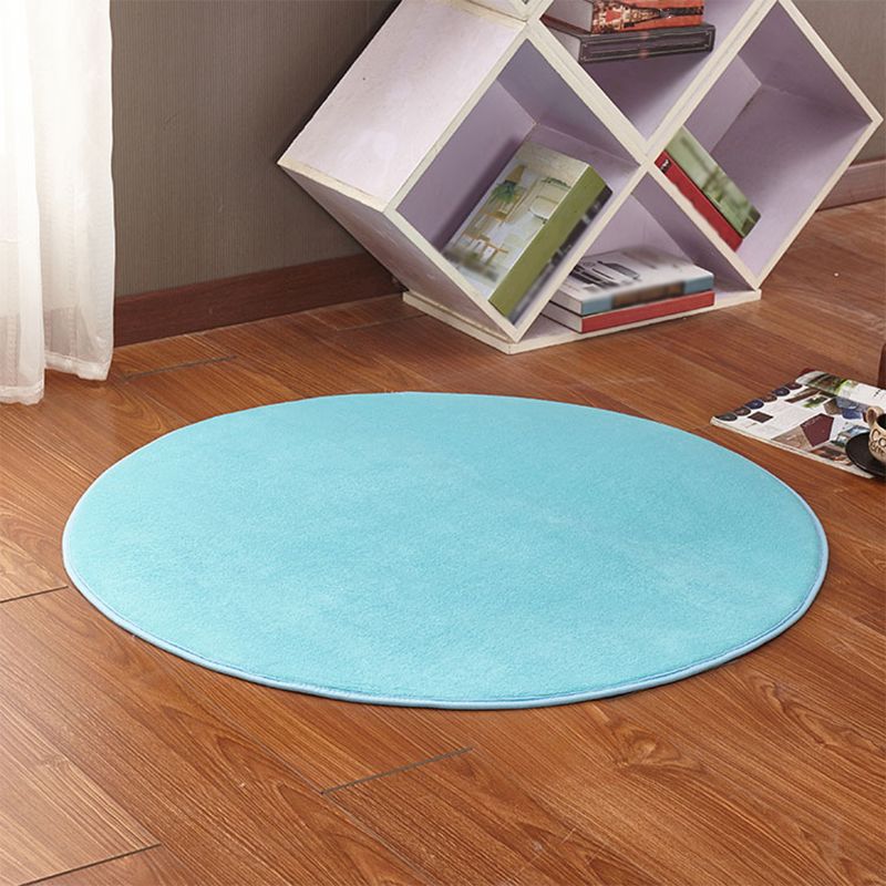Tapis moderne à shag ordinaire rond Polyester tapis intérieur