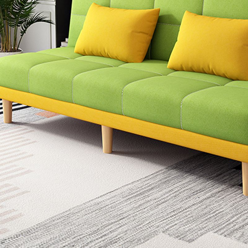 Scandinavian Foldable Futon Sofa Bed Bonded Leather Convertible Sofas