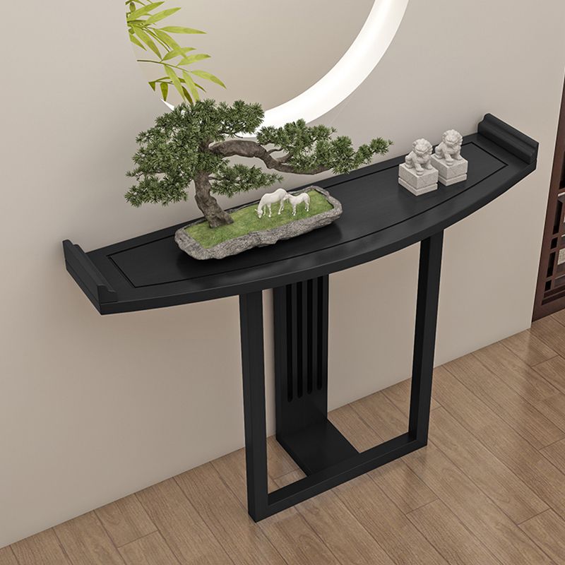 Free Form Shape Contemporary Console Table Black/Brown Wood Console Sofa Table