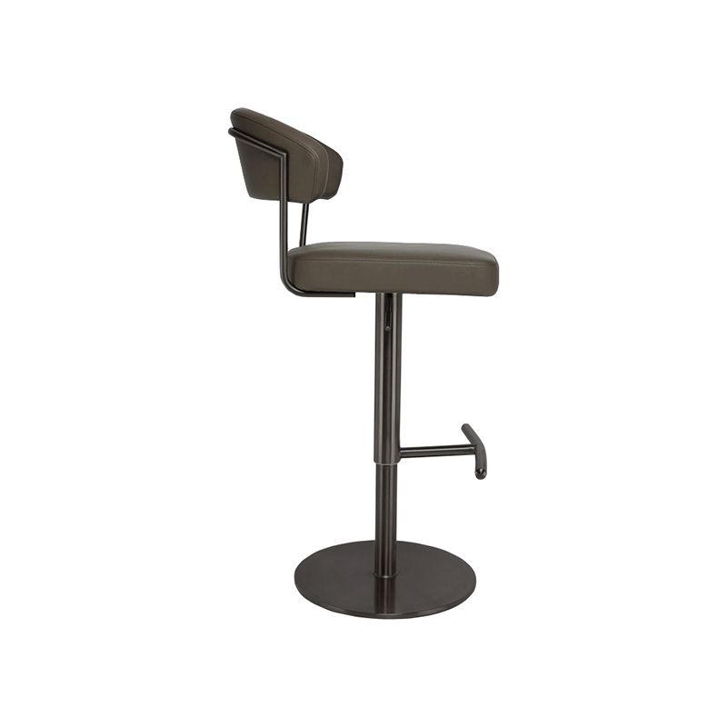 Modern Style Adjustable Backrest High Stool with Leather Cushion