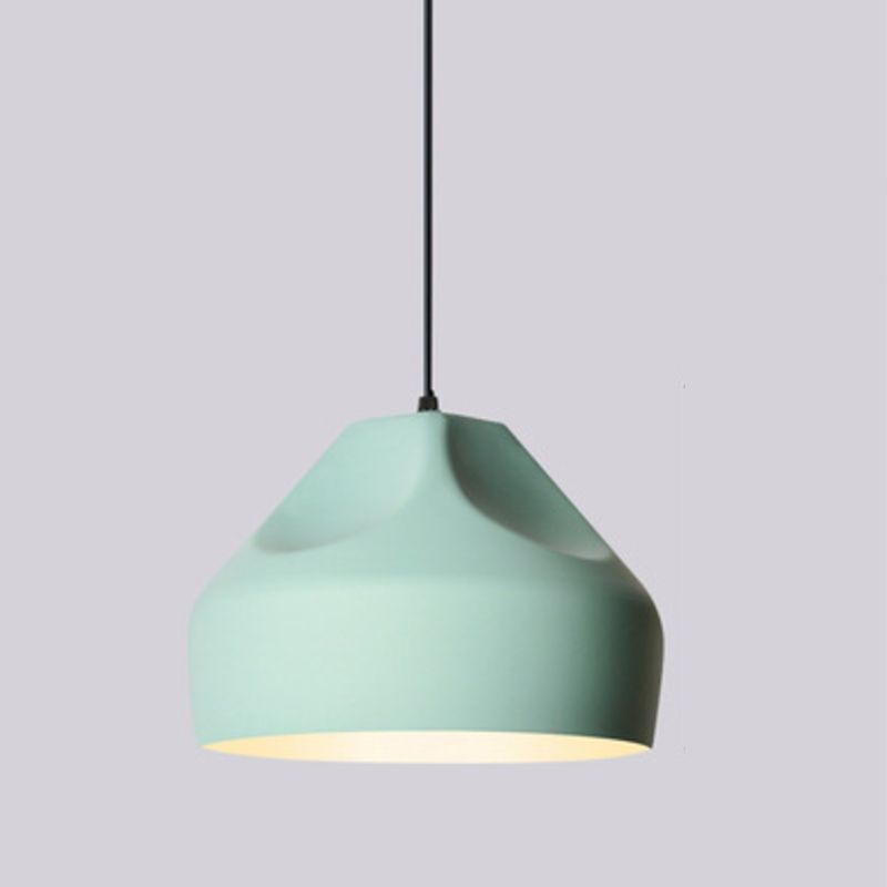 Macaron Single-Bulb Pendant lampe Aluminium Géométrique Hanging Light pour salle à manger