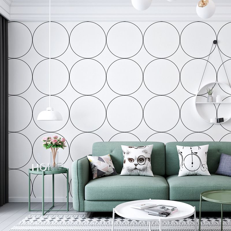 Nordic and Modern Circle Wallpaper 33 ft. x 20.5 in, Non-Pasted