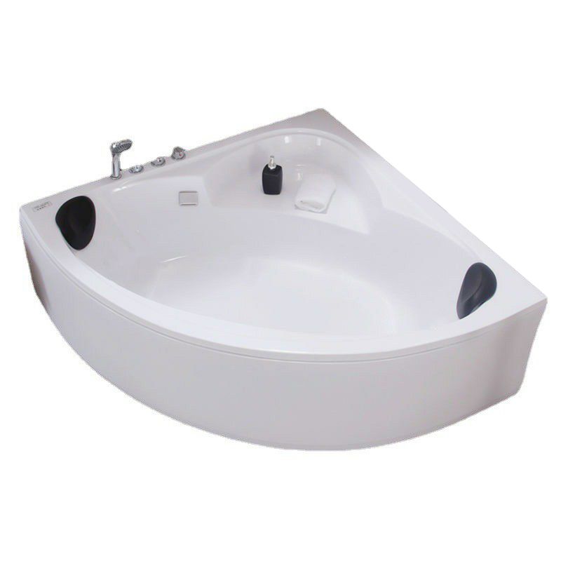 Acrylic Corner Soaking Bathtub Antique Finish Back to Wall Bath Tub