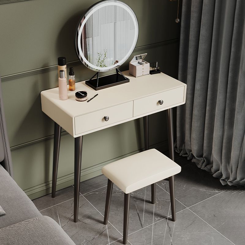White Wooden Top Make-up Vanity with Drawer for Bedroom 29.53"
