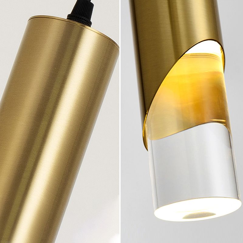 Tube Dinning Room Hanging Light Fixture Metal Simple Style Pendant Light Fixture