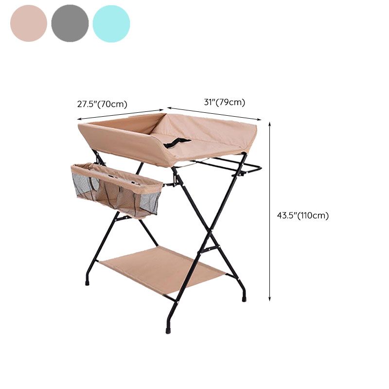 Folding Changing Table Portable Basket Changing Table with Pad