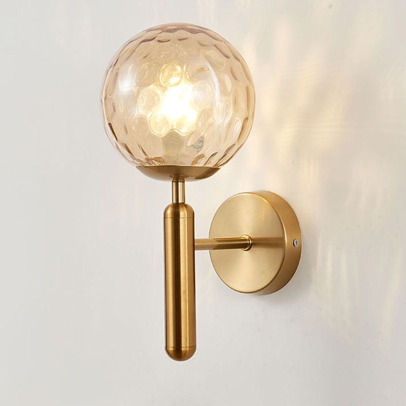 Modern Style Spherical Wall Lamp Light Glass 1 Light Wall Mounted Lighting