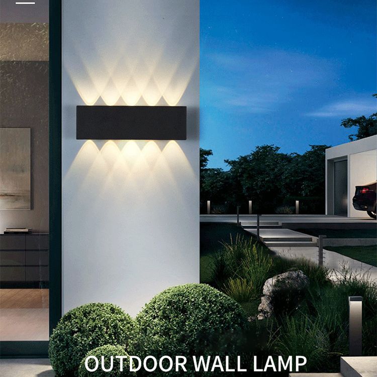 Lámpara de pared LED creativa moderna de aluminio Rectangular Rectangular Water Light en negro