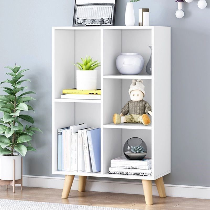 Standard Engineered Wood Bookcase Contemporary Closed Back Bookshelf