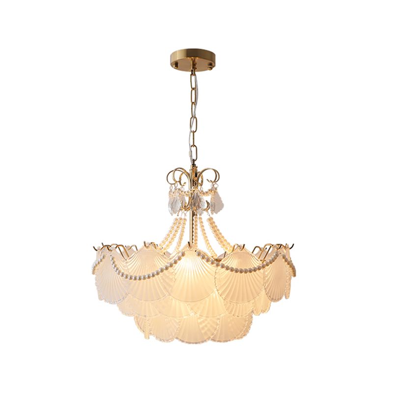 American Style Glass Chandelier Multi Light Hanging Light for Bedroom Dining Room