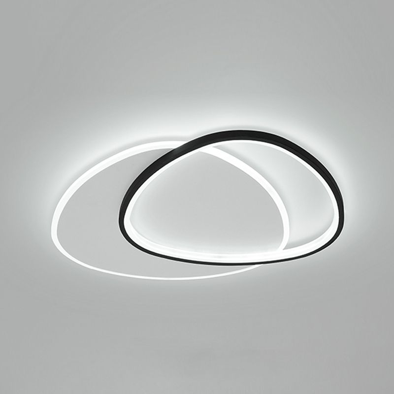 Triángulos modernos iluminación de techo de techo de metal led dormitorio de techo en negro