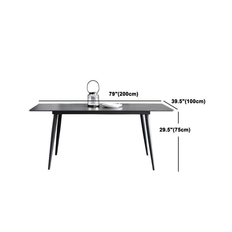 Black Stone 1/4/5/7 Pieces Dinette Set Rectangle Modern Indoor Dining Table Set