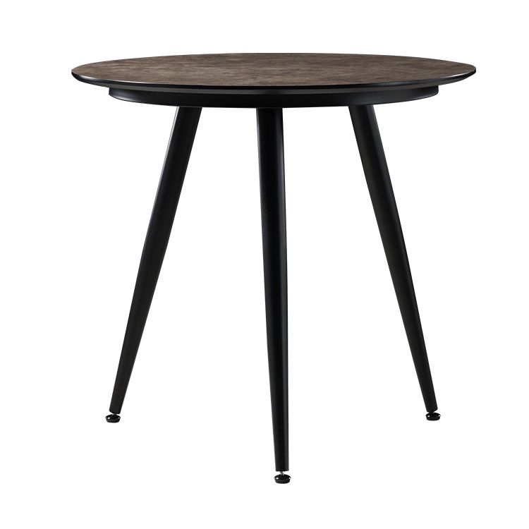 Mesa de comedor de estilo industrial Mesa de comedor marrón 4 patas con marco negro