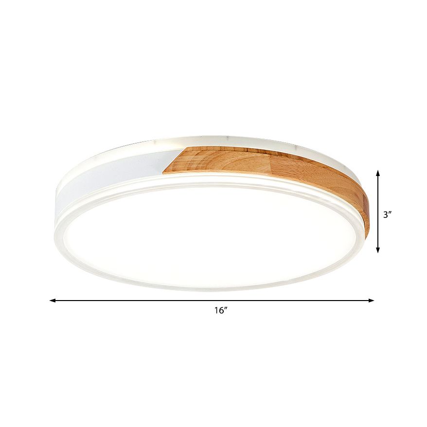Lámpara de techo blanca/cálida, montaje empotrado, lámpara moderna de madera y hierro, montaje empotrado en blanco/oro para interiores