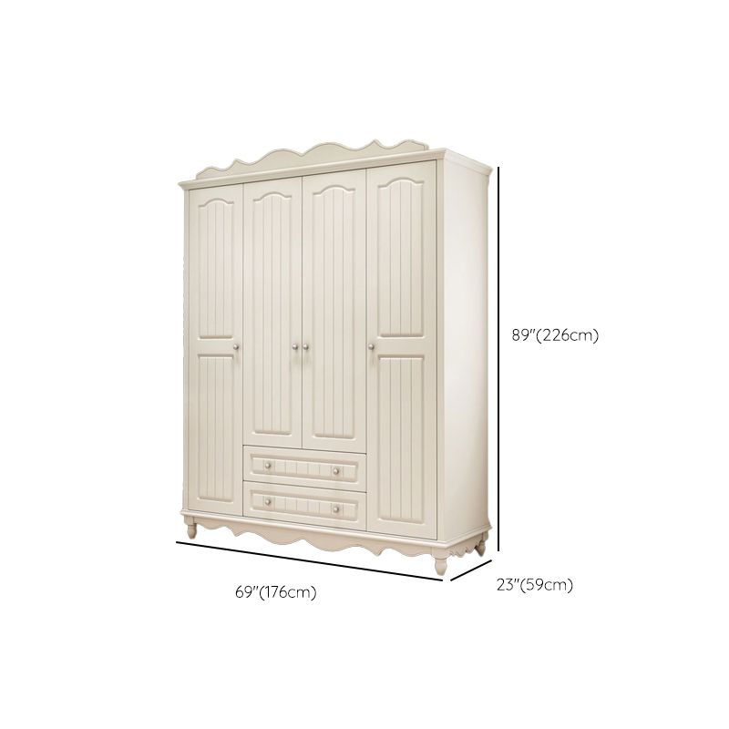 Walnut Wardrobe Closet French Country Wardrobe Armoire with Shelves