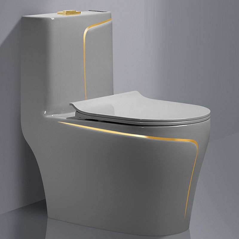 Traditional One Piece Flush Toilet Floor Mounted Gray Urine Toilet for Bathroom