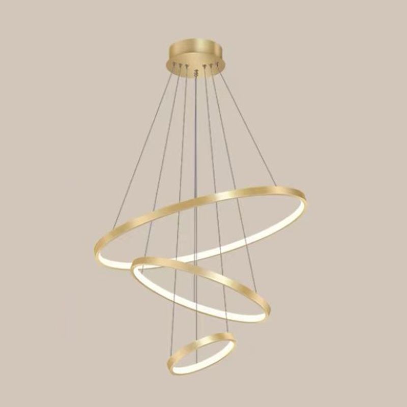 Circle Multi-layer Hanging Light Modern Style Multi Lights Metal Pendant Lights