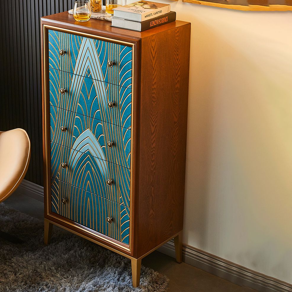 Lingerie Chest with Wood Top and Legs Chest with Drawers for Bedroom