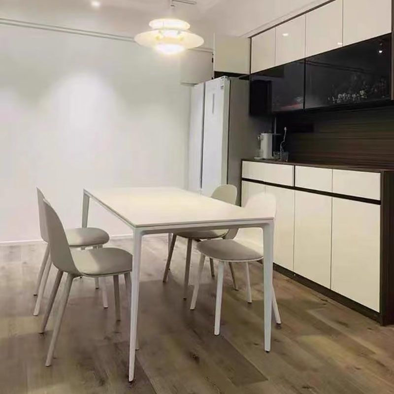 Upholstered Dining Chairs Nordic Style Armless Solid Back Chair